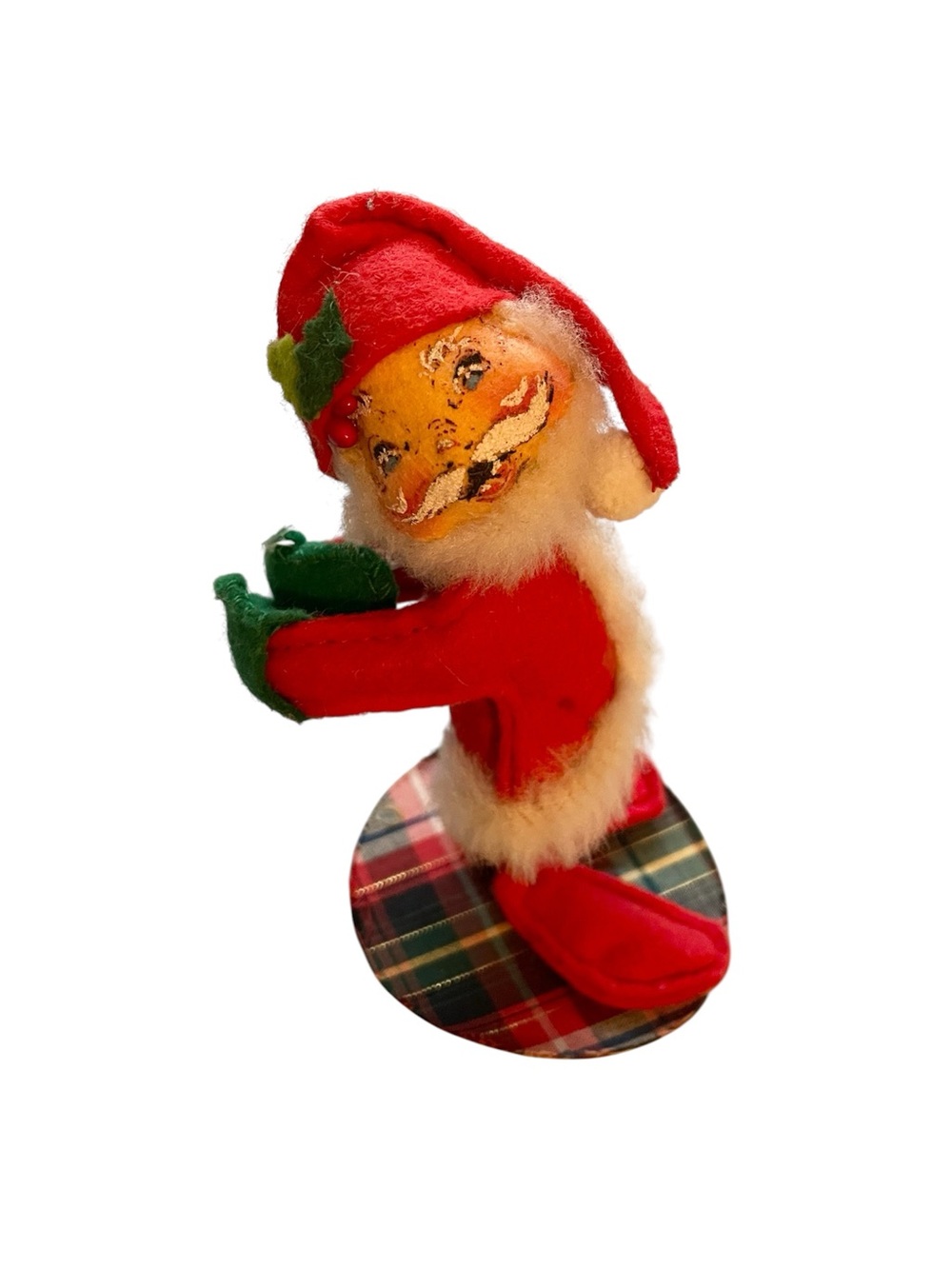 Vintage Annalee Mobilitee Santa Claus Christmas Plush 1981 With Stand Red Green